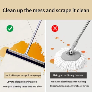 ไม้กวาดพื้นยางสําหรับงานหนัก 40/60/80 ซม. ด้ามยาว Wiper Mop Scraper สําหรับทําความสะอาดบ้านห้องน้ํา