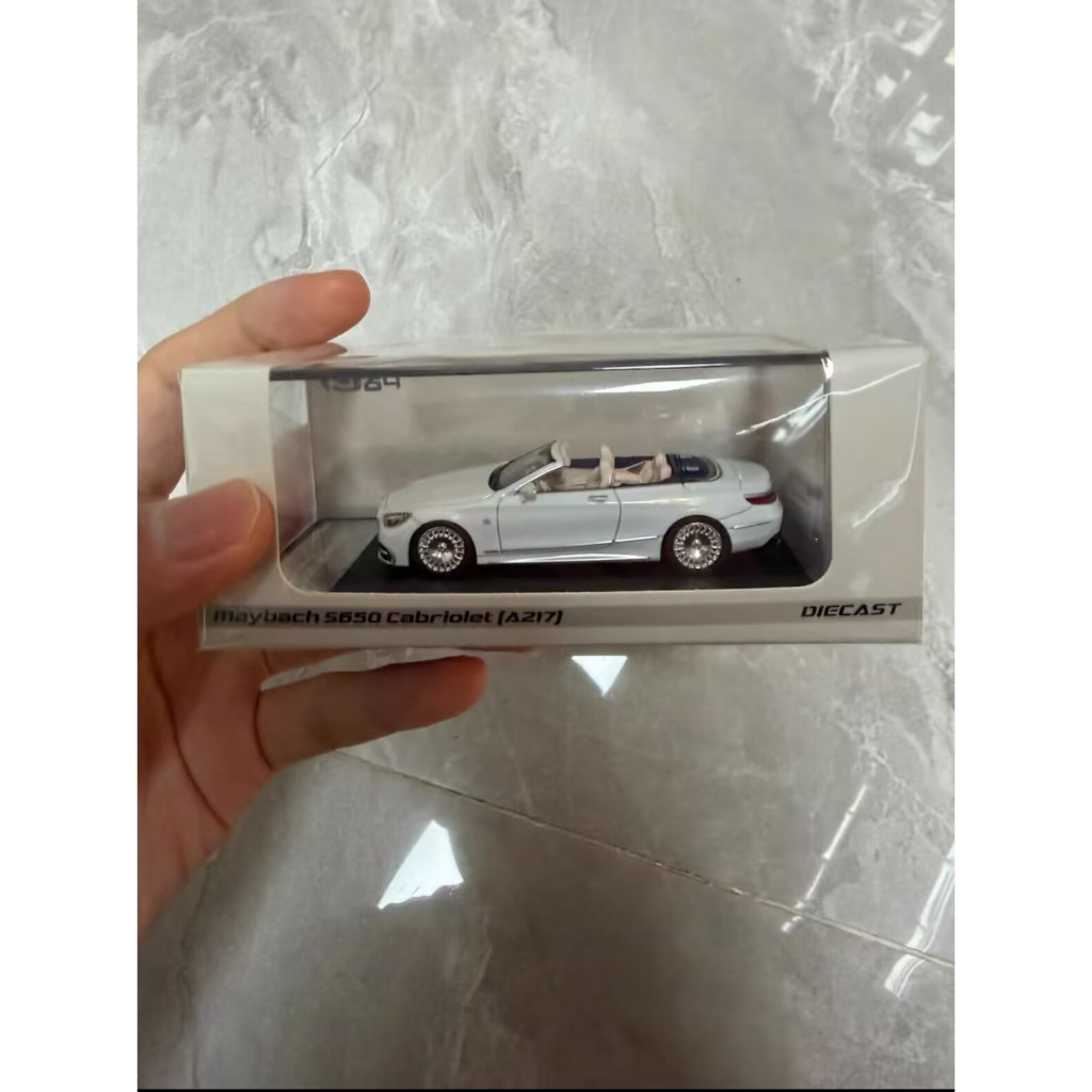 NJ64 1/64 Maybach S650 Convertible, White White White Inner Blue Top, วัสดุโลหะผสม, ยังไม่เปิด, พร้อ