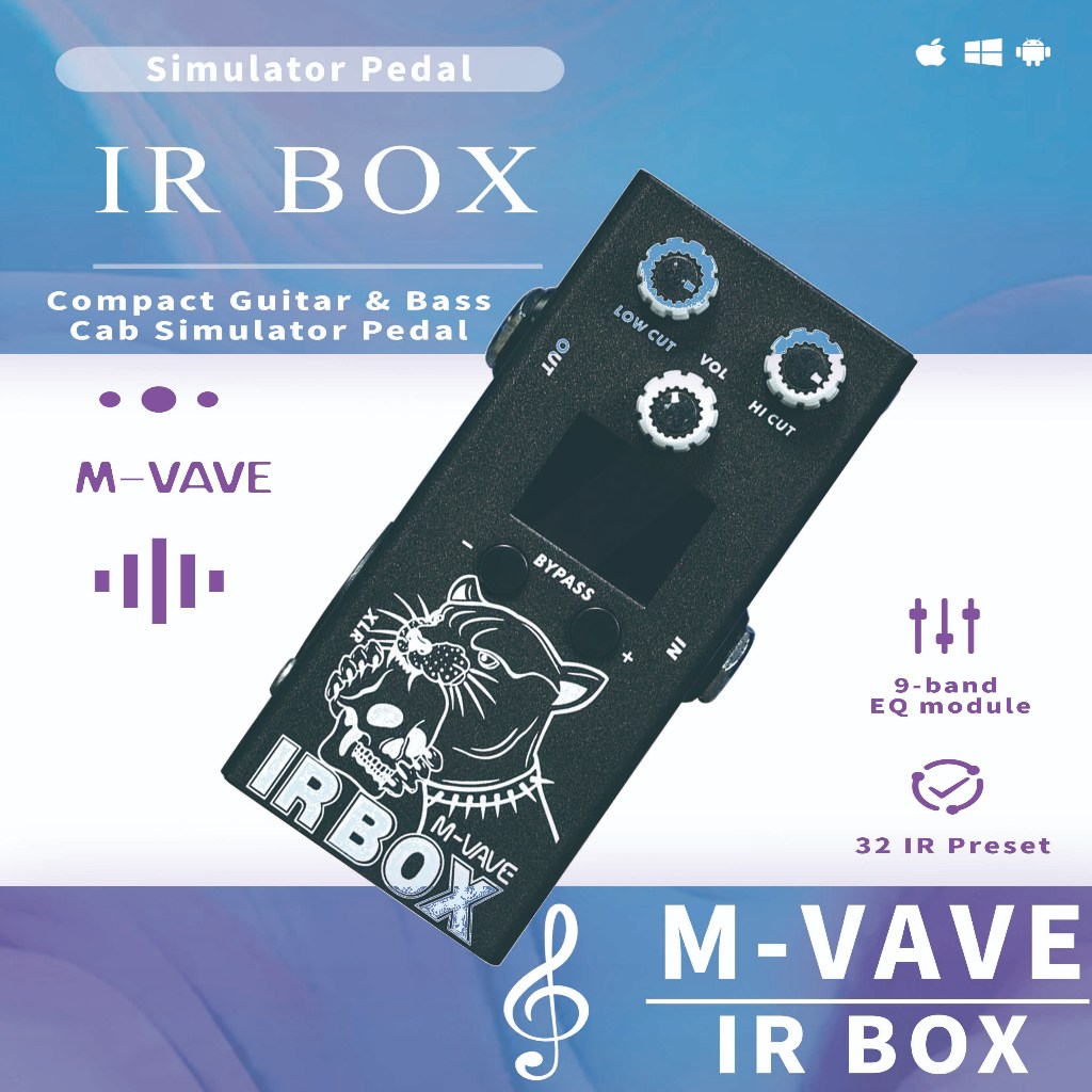 【การจัดส่งในท้องถิ่น】M-vave IR-BOX Guitar Bass Multi-Effects 32 preset options App ,9-segment EQ ,As