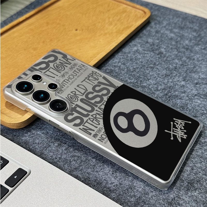 สไตล์สีดํา "8 "Ball Micro Matte Hard เคสโทรศัพท์สําหรับ Samsung S26 ultra S25 Ultra S24 Ultra S24 FE S23 S22 S21 FE S20 A56 A55 A53 A16 A15 A33 A72 กันกระแทก