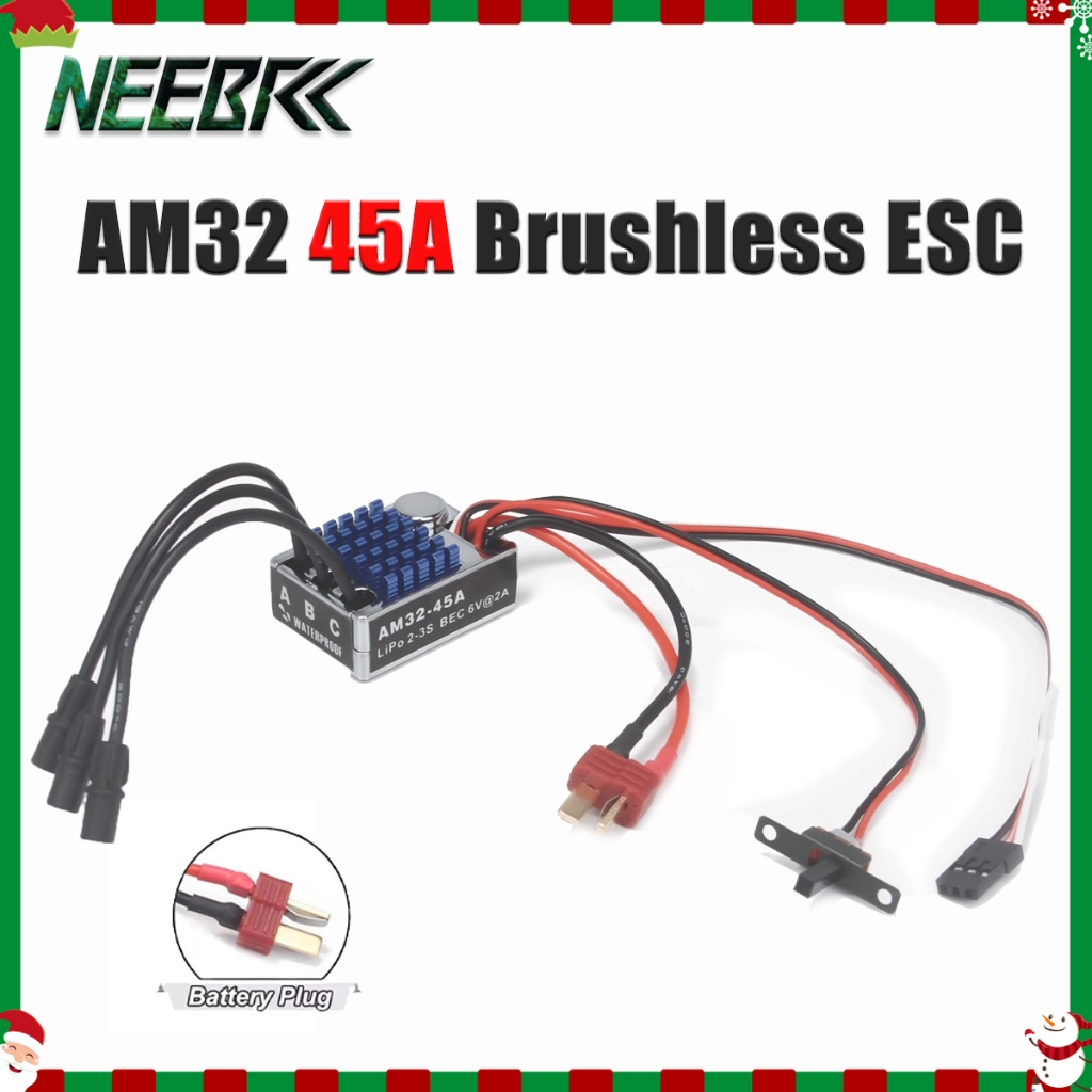 NEEBRC AM32 45A Brushless ESC T Plug สําหรับ 1/12 RC Crawler รถ MN128 MN86 MN82 MN99S MN168 MN78 มอเ