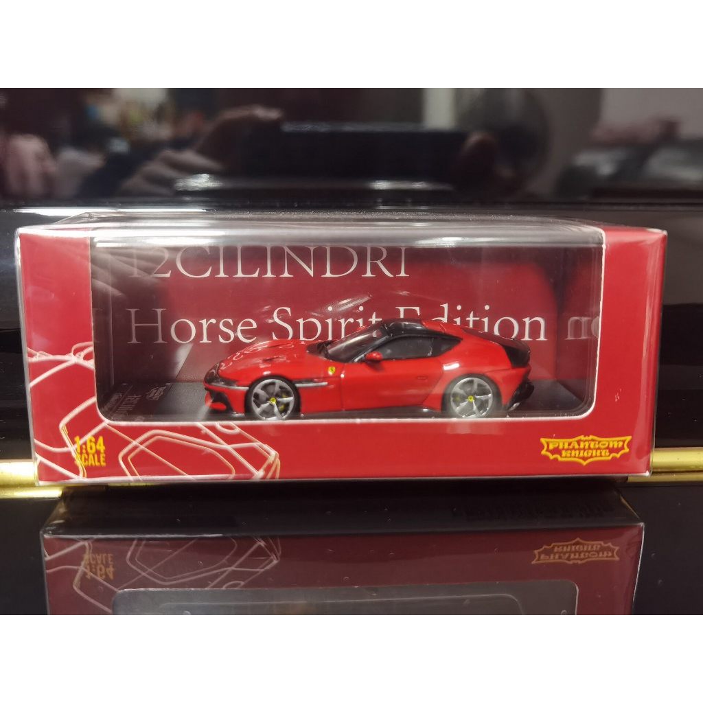 PK Ferrari 12 Cilindri Coupe, Standard Red, สเกล 1/64, วัสดุโลหะผสม, ฝาครอบด้านหน้าแบบดริฟท์, แกะสลั