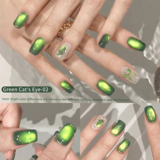 XEIJAYI 15ml - Night Shadow Star Bamboo Series ยาทาเล็บเจล, สีเขียวแคทอายสุดอินเทรนด์ เหมาะสำหรับทุกฤดูกาล