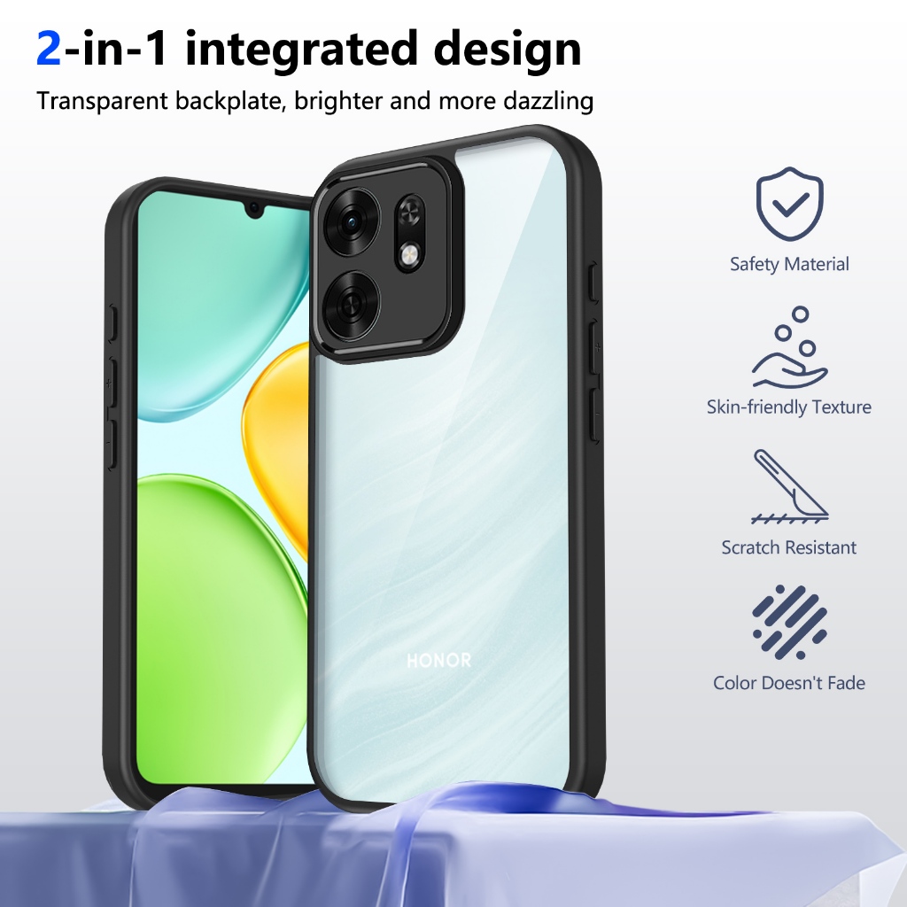 ปลอกสําหรับ Huawei Honor X6d 5G HonorX6d LNA-NX1 Nala-N31B Nala-N32E เคสโทรศัพท์อะคริลิคใสโปร่งใสซิล