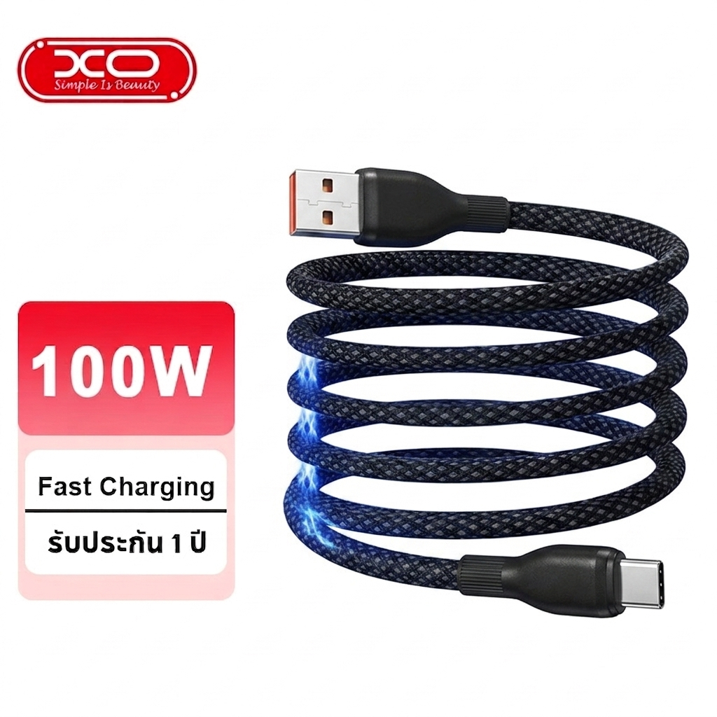 สายข้อมูลแม่เหล็ก USB เป็น Type-C 60W/100W ชาร์จเร็ว