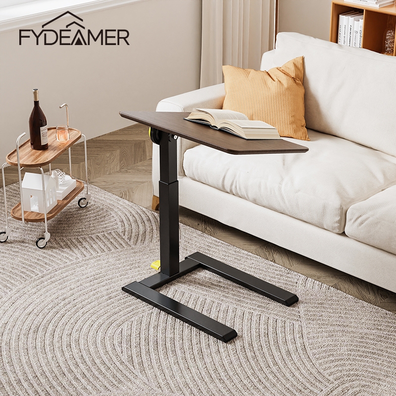 FYDEAMER โต๊ะวางแล็ปท็อปแบบเคลื่อนที่ได้ พร้อมพื้นโต๊ะหมุนได้ 180° ปรับความสูงได้ และมีล้อ ETHW124-7T
