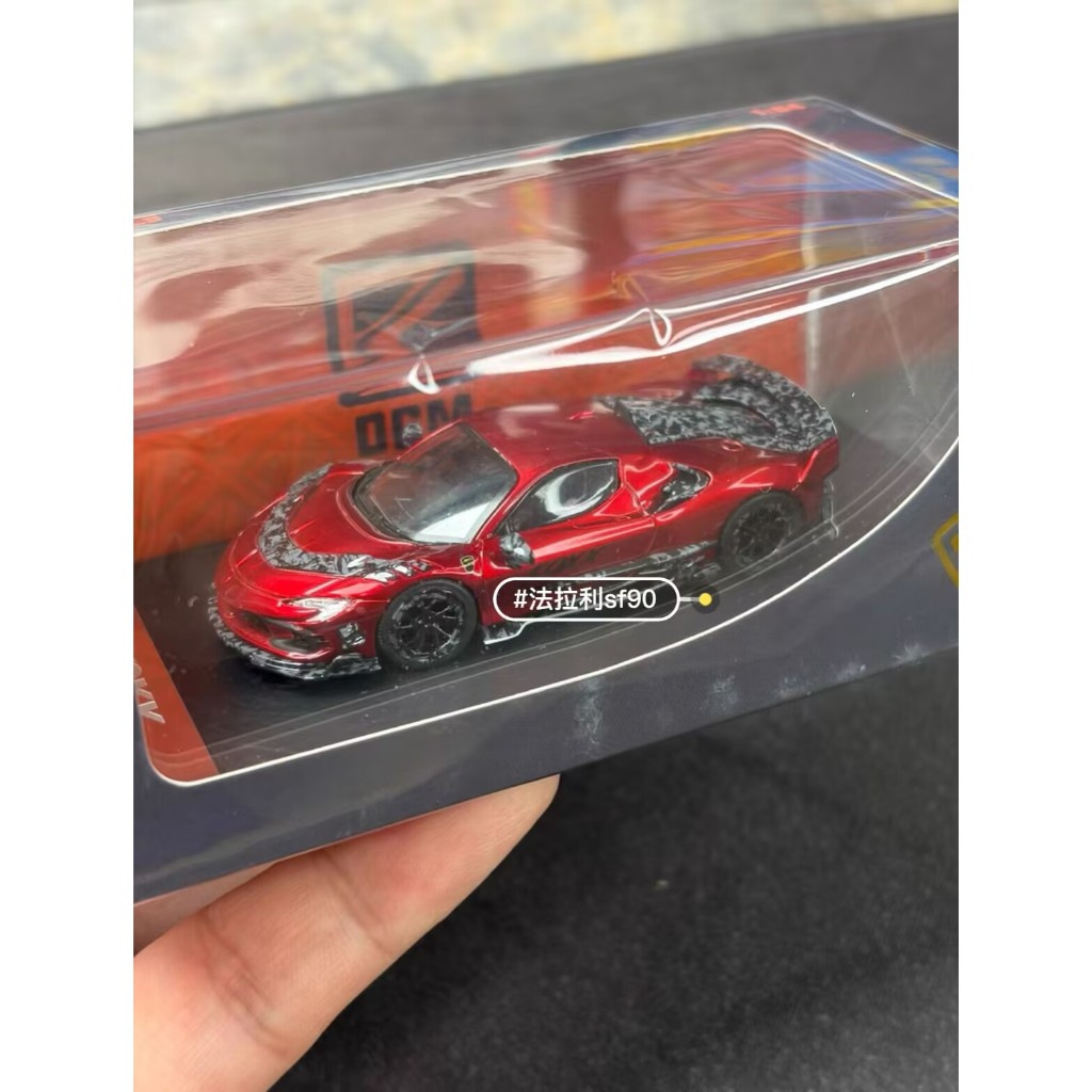 DCM X TPC 1: 64 Mansory Ferrari SF90 F9XX โลหะรุ่นรถโลหะผสมสีแดง