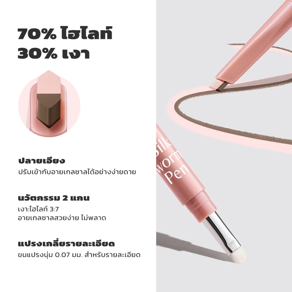 【Hot Sale】JMCY ปากกาดอลลี่อายหัว 2in1 ดีไซน์แบบสองหัว เขียนง่าย ไฮไลท์ ไฮไลท์ดวงตาแบบ ดวงตากลมโตสไตล์เกาหลี กันน้ํากันเหงื่อ ติดทนนาน แต่งตาหวาน พกพาสะดวก เมคอัพรอบดวงตาแบบธรรมชาติ ไม่ทำให้ตาบวม ไฮไลท์ อายไลน์เนอร์ thumbnail 3