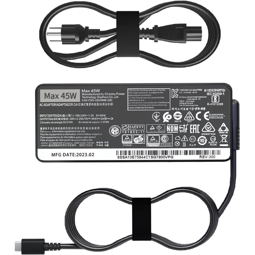 45w USB Type C AC แล็ปท็อปชาร์จ Fit สําหรับ Lenovo ThinkPad โยคะ Chromebook 300e 100e 500e C330 S330