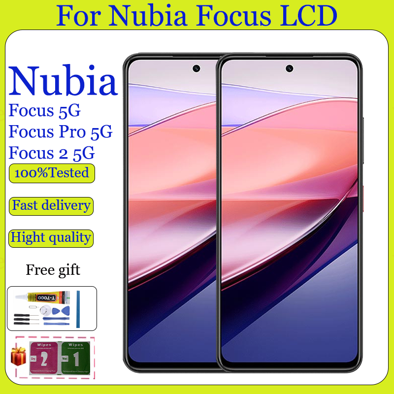 Original สําหรับ Nubia Focus 5G Focus Pro 5G Focus 2 5G จอแสดงผล LCD หน้าจอสัมผัสพร้อมกรอบเปลี่ยน
