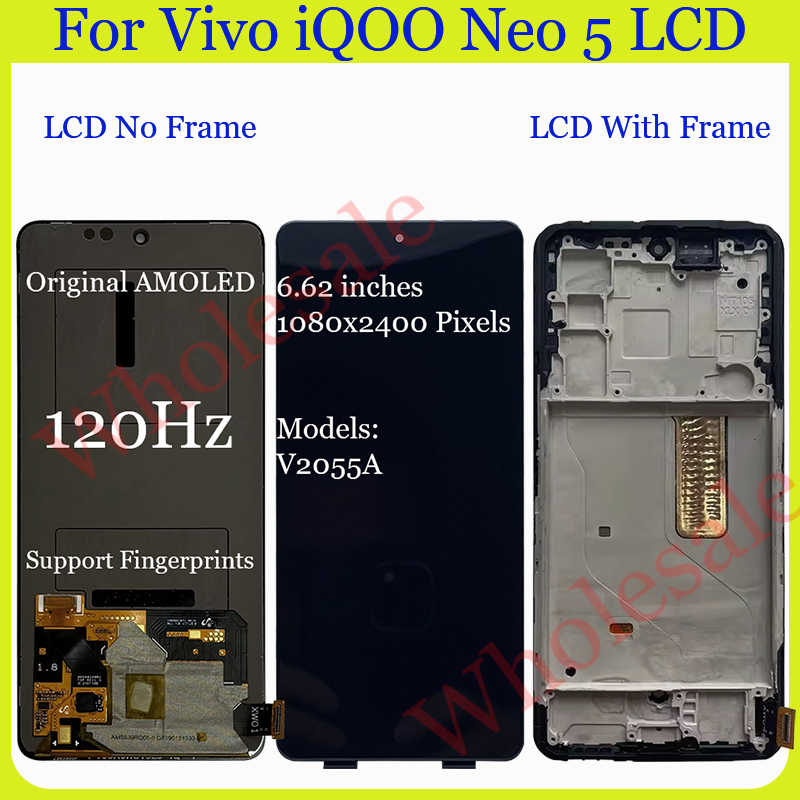 Original AMOLED สําหรับ Vivo iQOO Neo 5 5 SE 6 6 SE 7 7 รูปที่ 2