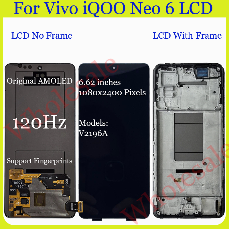 Original AMOLED สําหรับ Vivo iQOO Neo 5 5 SE 6 6 SE 7 7 รูปที่ 4