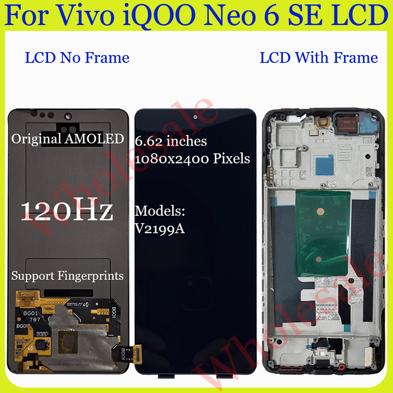 Original AMOLED สําหรับ Vivo iQOO Neo 5 5 SE 6 6 SE 7 7 รูปที่ 5