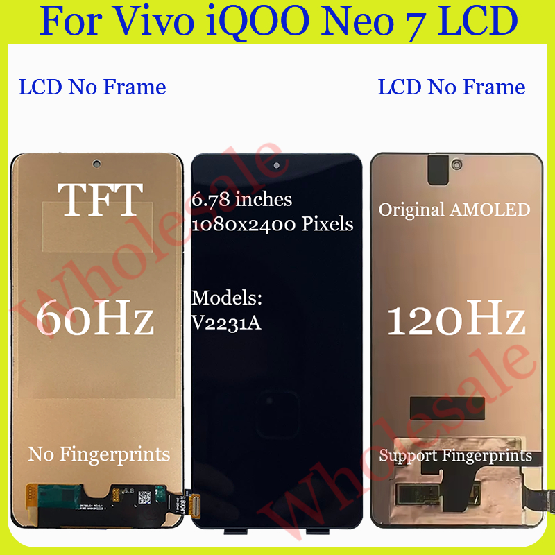 Original AMOLED สําหรับ Vivo iQOO Neo 5 5 SE 6 6 SE 7 7 รูปที่ 6