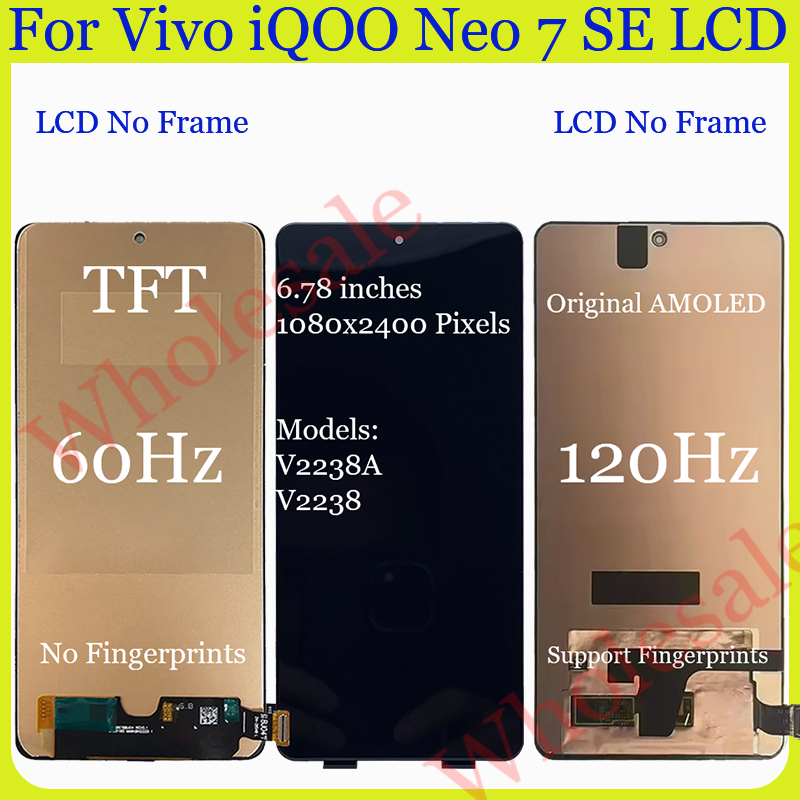 Original AMOLED สําหรับ Vivo iQOO Neo 5 5 SE 6 6 SE 7 7 รูปที่ 7