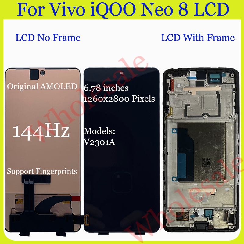 Original AMOLED สําหรับ Vivo iQOO Neo 5 5 SE 6 6 SE 7 7 รูปที่ 8