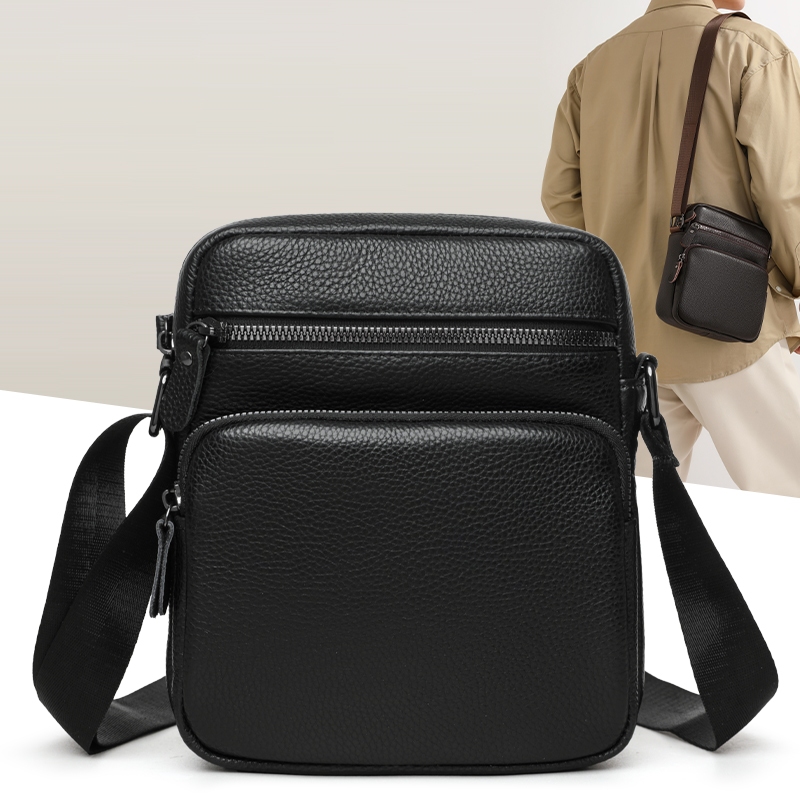 ผู้ชายของแท้ผู้ชายหนังแท้กระเป๋าMessenger Solid ssengerกระเป๋าผู้ชายCowhideผู้ชายกระเป๋าMessenger