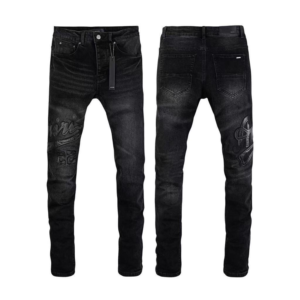 AMIRI American High Street Letter ปัก Ripped Jeans Men