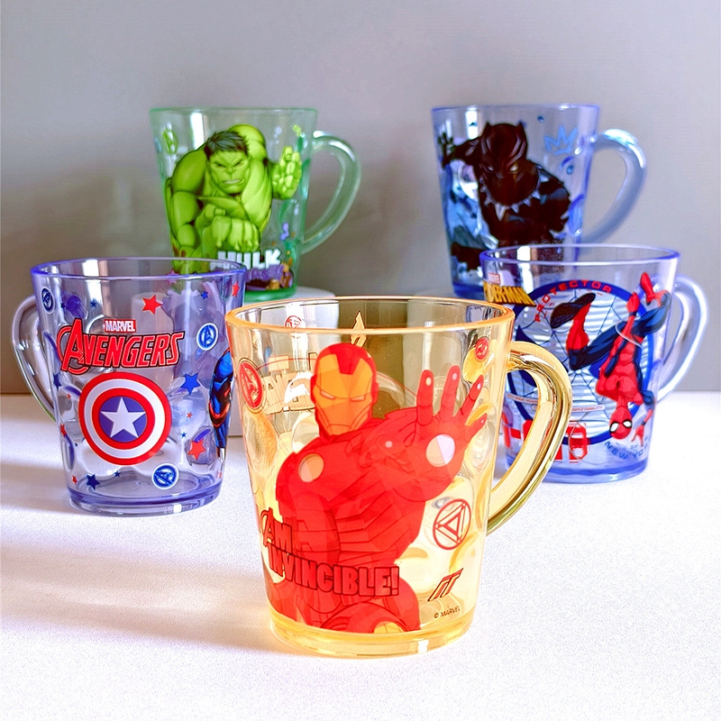 Disney รูปแบบใหม่ Marvel Iron Man Spider-Man กัปตันอเมริกา Thor Crystal Cup ทนทานของแท้ Hulk