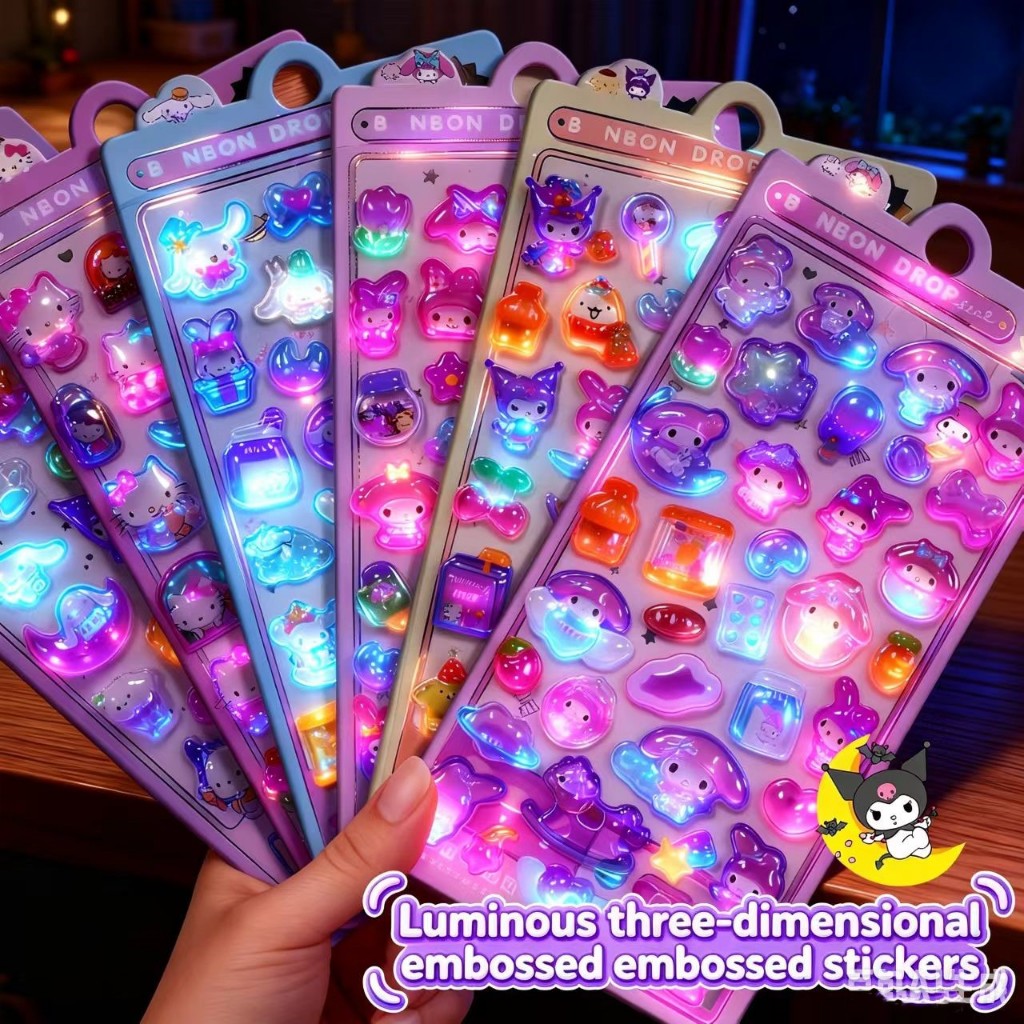 3D Luminous Relief สติกเกอร์ Scrapbooking DIY ไดอารี่เครื่องเขียนสติกเกอร์ตกแต่งน่ารักความงามสติกเกอร์