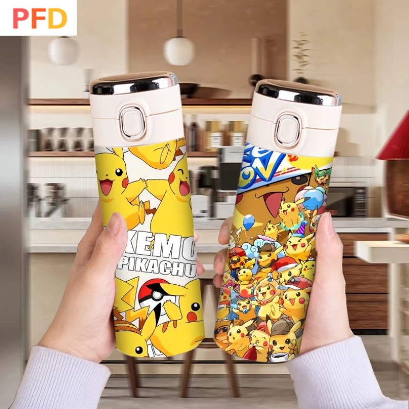 Pokemon กระติกน้ําร้อน สเตนเลส 304 ลายโปเกม่อน ปิกาจู ขนาด 400 มล. สําหรับเด็กนักเรียน
