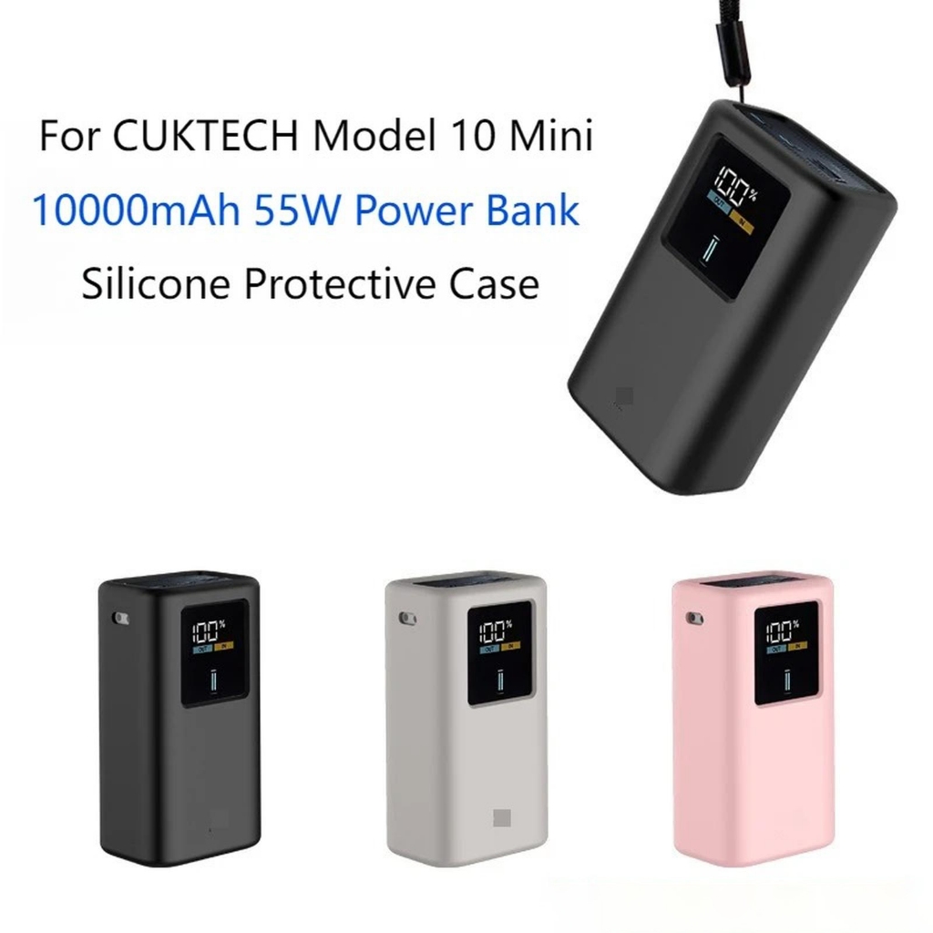 เคสซิลิโคนสําหรับ CUKTECH 10 Mini 10000mAh 55W Power Bank, กันกระแทกฝาครอบป้องกันรอยขีดข่วน
