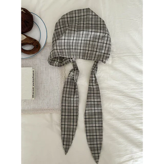 ญี่ปุ่นย้อนยุคลายสก๊อตLaced-Up Baotouหมวกผู้หญิงฤดูใบไม้ผลิฤดูร้อนสไตล์ใหม่Nicheแฟชั่นการออกแบบAll-Matchเสื้อสวมหัวหมวกเย็น