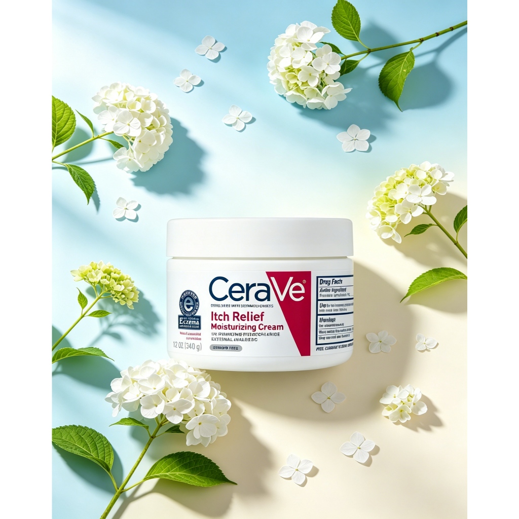 นําเข้า American CeraVe Itch Relief Moisturizing Cream, Ceramide Repair Cream สําหรับคันและผิวแพ้ง่า