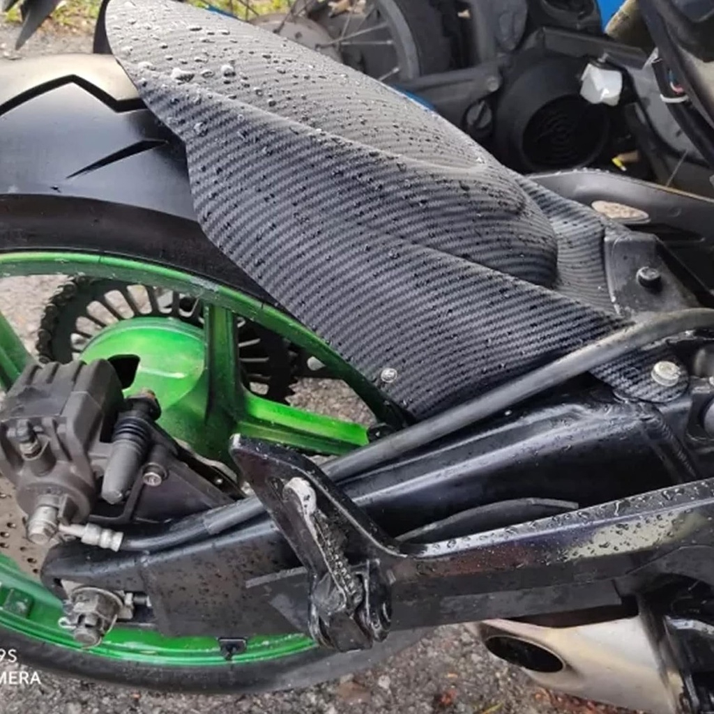 คาร์บอนด้านหลังยาง Hugger Mudguard Fender Extension Mudflap Splash Guard สําหรับ Kawasaki Versys 650 KLE650 2015-2025 2008-2014