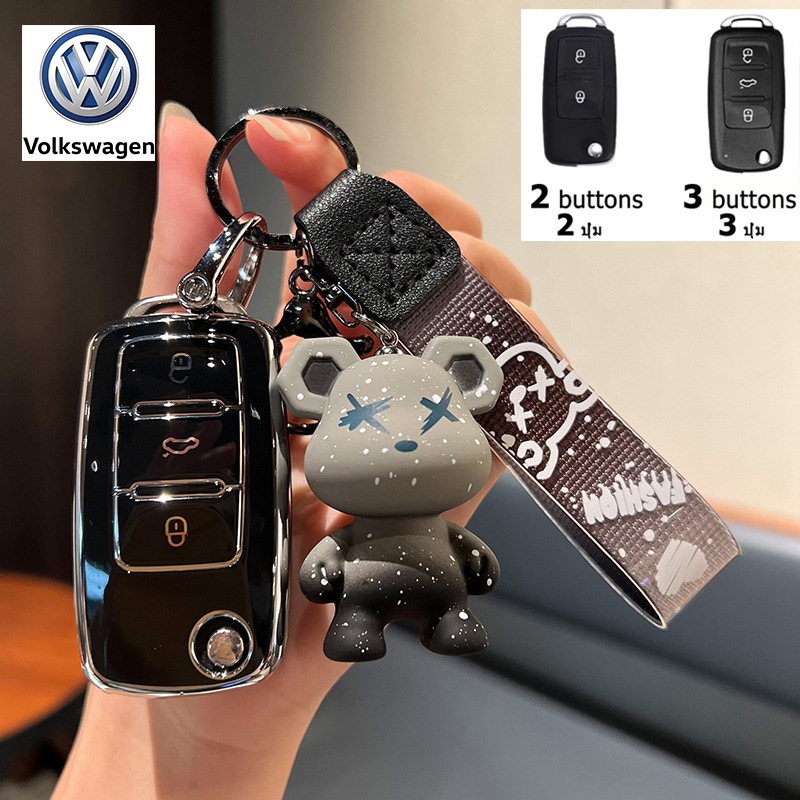 Volkswagen Caravelle ที่ใส่กุญแจรถแบบพับได้ Golf Tiguan Polo Passat Jetta Touran Sharan เคสกุญแจรีโมทแบบพลิก Volkswagen ราคา ถูกที่สุด ดีลบีเคเค แกลเลอรีภาพที่ 8