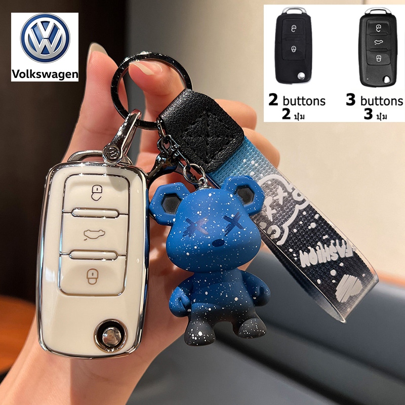 Volkswagen Caravelle ที่ใส่กุญแจรถแบบพับได้ Golf Tiguan Polo Passat Jetta Touran Sharan เคสกุญแจรีโมทแบบพลิก Volkswagen ราคา ถูกที่สุด ดีลบีเคเค แกลเลอรีภาพที่ 5