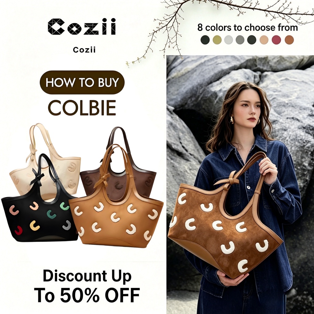 💥OUTLETS✅แท้💯 กระเป๋าถือ COZII Small Colbie Tote Bag | Cozii Official กระเป๋าสะพายไหล่ความจุใหญ่ ส่ง