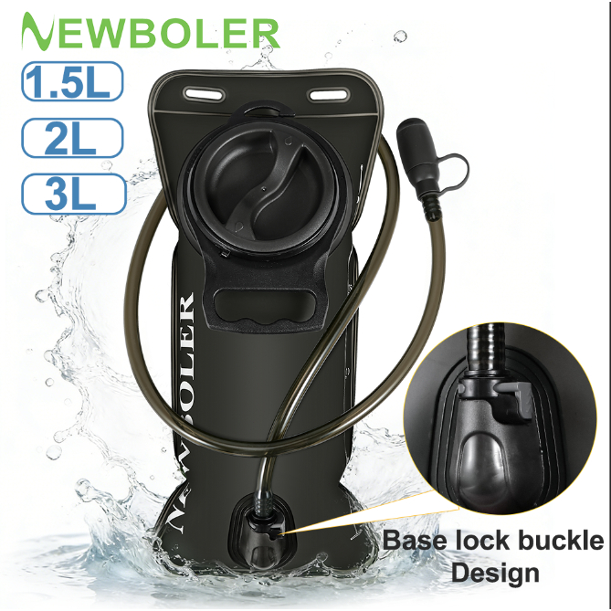 NEWBOLER ถุงเก็บน้ำ Hydration Pack แบบกระเป๋าเป้ ขนาด 3L สำหรับวิ่งและสวมใส่สะดวกสบาย BPA Free