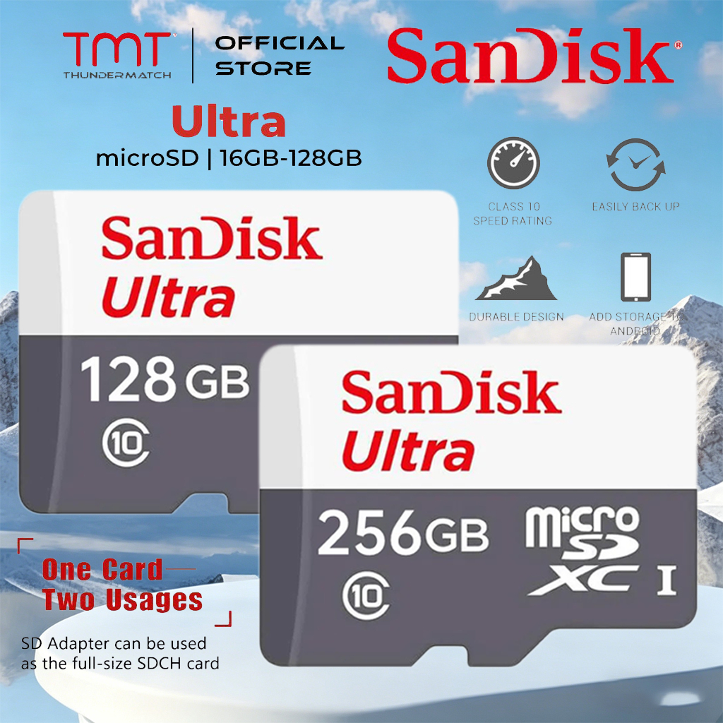San/Disk Ultra Micro SDCard 100mbs 32GB 64G 128GB Class10(SDSQUNR)โทรศัพท์ กล้องวงจรปิดไร้สาย TF Car