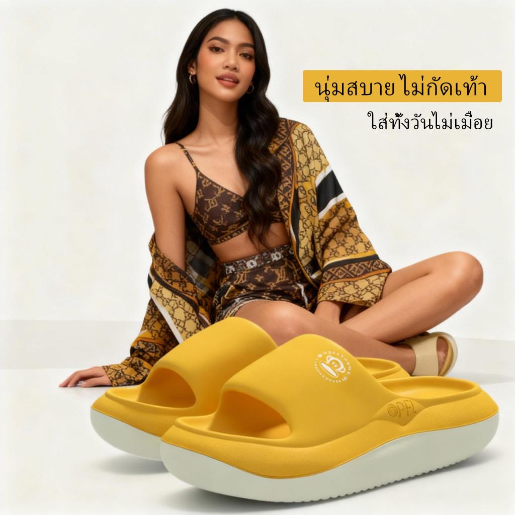 พอล ตรงไปตรงมา ยี่ห้อสไตล์ใหม่สีเขียวเข้มรองเท้าแตะผู้ชายในร่มพื้นนุ่มทนต่อการสึกหรอพื้นหนาเพิ่มความสูงกันลื่นเหมาะสําหรับอาบน้ํารองเท้าแตะผู้ชายสีข