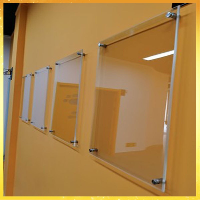 โปร่งใสโปร่งใสอะคริลิคนิทรรศการบอร์ด Bulletin BOARD โปสเตอร์กรอบแขวนผนังขาตั้งจอแสดงผล Wall-แขวน Plexiglass Double @-