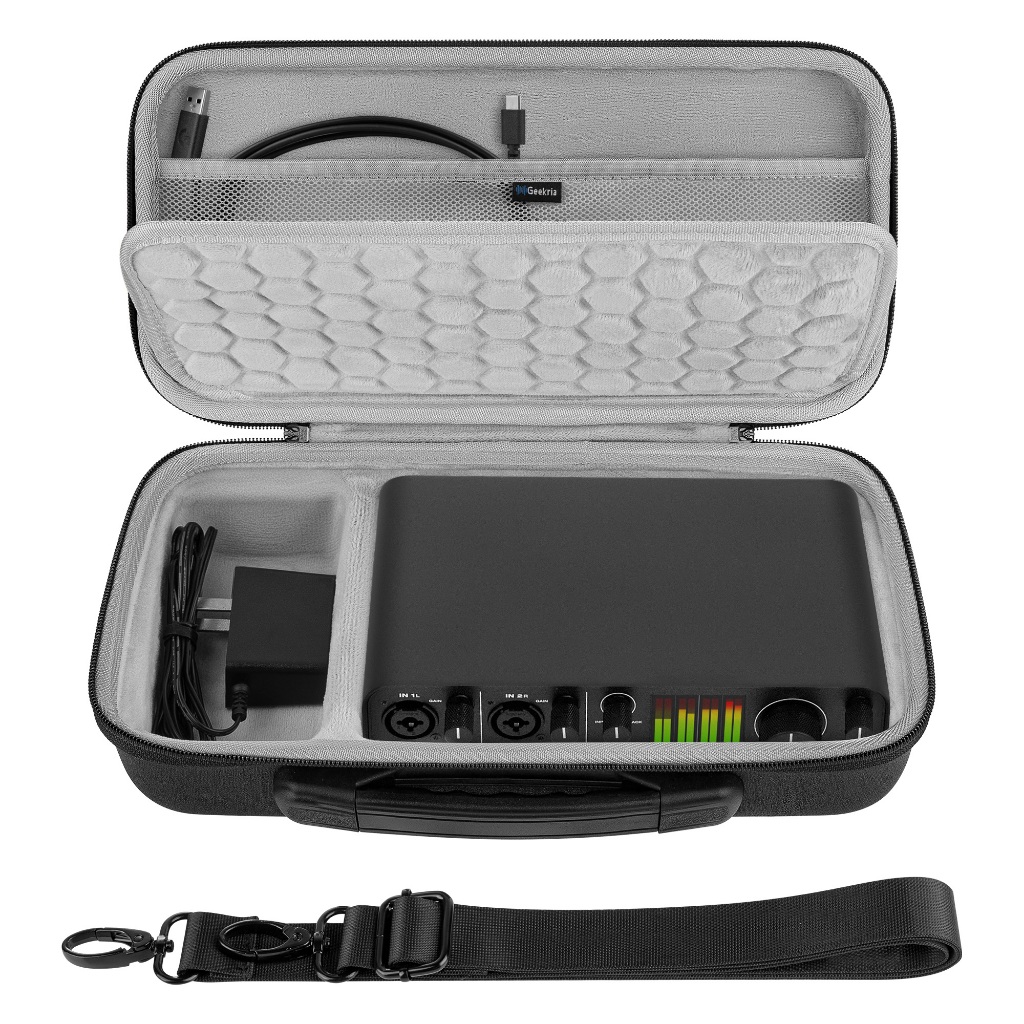 Geekria Hard Case เข้ากันได้กับ MOTU M2 / M4, M-Audio M-Track Duo/M-Track Duo HD, Hard Shell Travel 