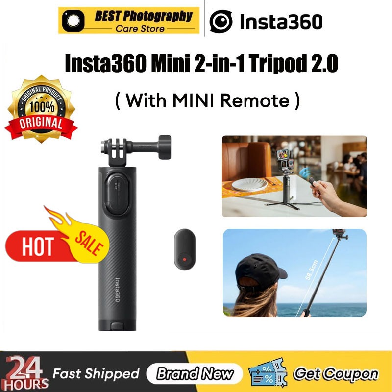 【🇹🇭 กรุงเทพฯ】Original ใหม่ Insta360 Mini 2-in-1 ขาตั้งกล้อง 2.0 Remote Kit สําหรับ Insta360 X4 Air/GO Ultra,X5,X4,X3,Ace Pro 2,GO 3S