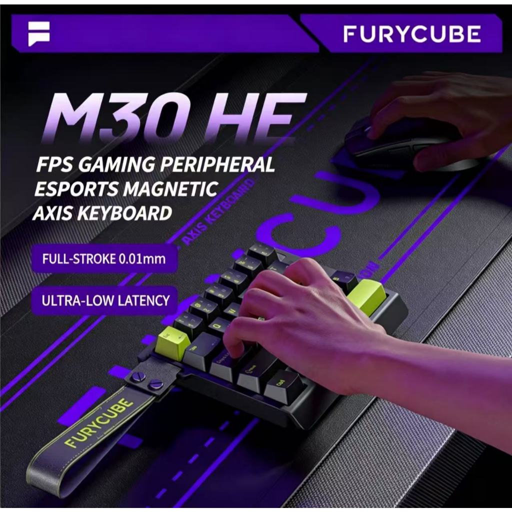 FURYCUBE M30HE 8K Magnetic Switch Gaming Keyboard Rapid Trigger Valorant FPS คีย์บอร์ด RGB แบบมีสาย
