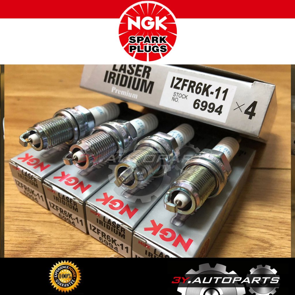 ของแท้ NGK IZFR6K11 LASER IRIDIUM (@4PCS) SPARK PLUG สําหรับ HONDA ACCORD CIVIC CR-V ODYSSEY STREAM 