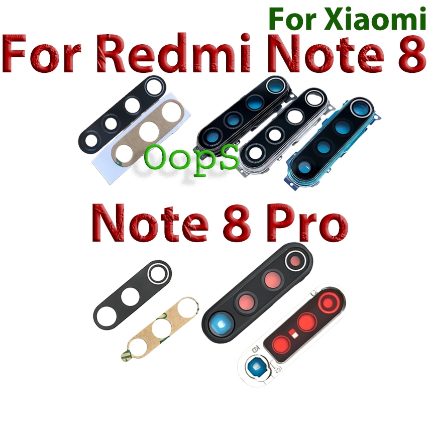 ใหม่สําหรับ Redmi Note 8 / Note 8 Pro เลนส์กล้องด้านหลังพร้อมวงกลมกรอบสติกเกอร์กาว