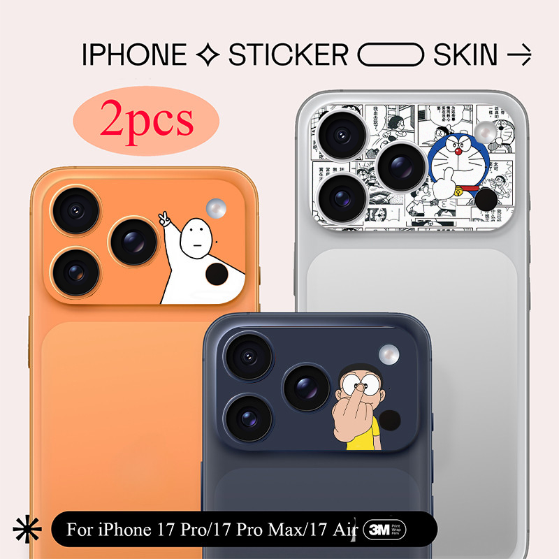 [2 ชิ้น] สําหรับ iPhone 17 Pro/17 Pro Max DIY Soft Frosted กล้องสติกเกอร์กระดาษฟิล์ม/ตัวอักษรตลกพิมพ์ Anti-scratch กล้อง Protector