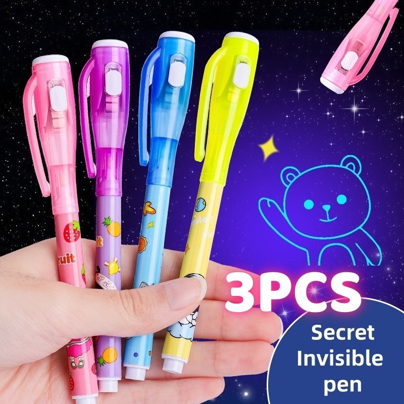 3PCS ปากกาล่องหน ส่องแบงค์ ปากกาblacklight 1ด้ามคละสี