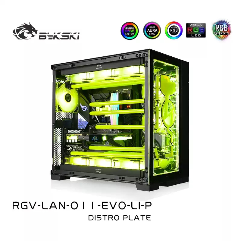 Bykski RGV-LAN-O11-EVO-LI-P แผ่นกระจายด้านหน้า Waterway Board Solution สําหรับ Lian Li O11 EVO.