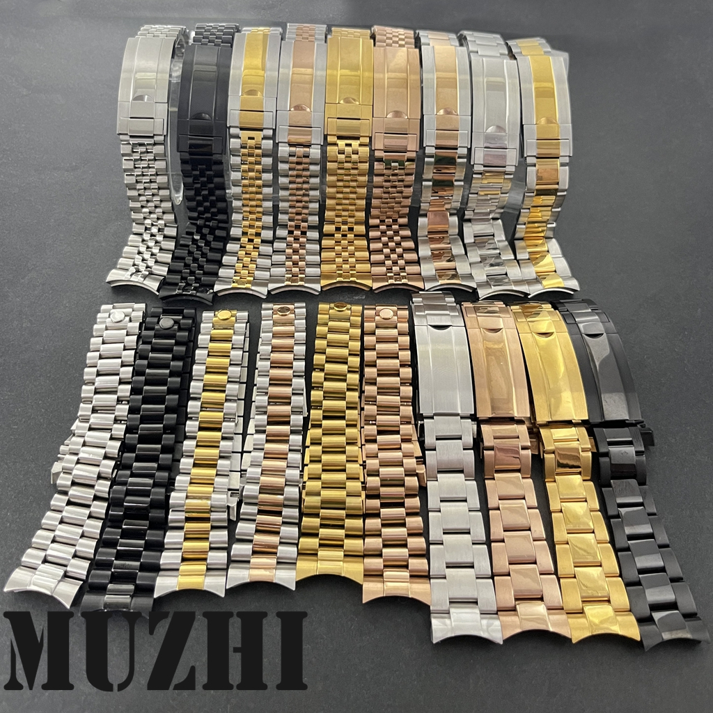 20 มม.กว้าง 904L สแตนเลสสตีลขัด Oyster Jubilee Presidential สร้อยข้อมือ NH35 Part Glide ล็อค Clasp