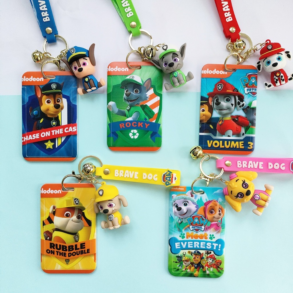 PAW Patrol เด็กน่ารักสุนัขตุ๊กตาการ์ด Barking ทีมอนุบาล Pick-up ฟรีผู้ถือบัตร Identification Card Easycard Halter Work Tag Rice Card Holder Cram School Gift