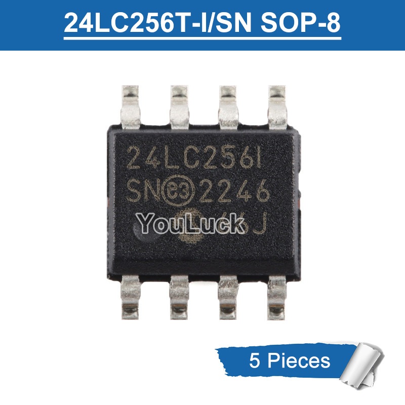 5pcs Original 24LC256I 24LC2561 SOP-8 24LC256-I/SN 24LC256T-I/SN 256K I2C CMOS Serial EEPROM ชิป IC 