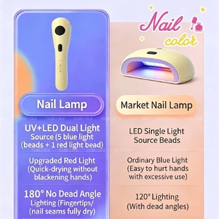 แหล่งกําเนิดแสงสองสีแดงสีน้ําเงิน✨โคมไฟทําเล็บ (มี 3 สี) จอแสดงผล นํา โคมไฟทําเล็บแบบพกพาไร้สายมือถือทําเล็บโคมไฟแบนน้ําหนักเบาสวยรู้สึกดีอายุการใช้งานแบตเตอรี่ยาวนานร้านทําเครื่องส่องไฟเฉพาะ