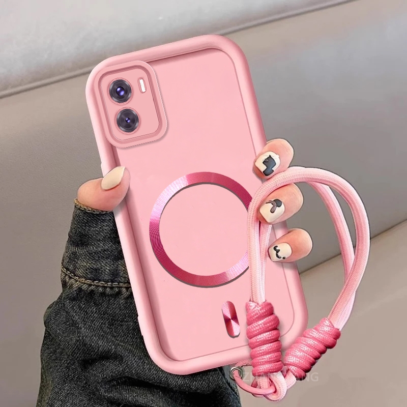 สําหรับ Moto E22 E22i ซิลิโคน TPU frosted สไตล์เคสโทรศัพท์ความงามโลหะแม่เหล็กการออกแบบใหม่ฟรีประณีตแ