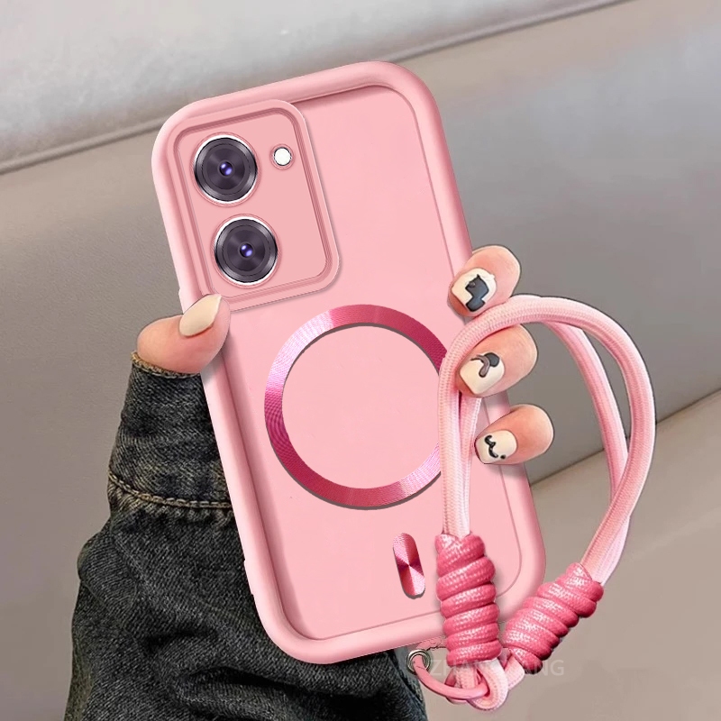 สําหรับ vivo Y36 4G Y36 5G Y27 5G Y03 ซิลิโคน TPU frosted สไตล์เคสโทรศัพท์ความงามโลหะแม่เหล็กออกแบบใ